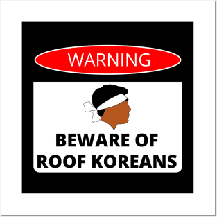 Beware of Roof Koreans Danger Sign Posters and Art